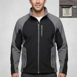 Black Diamond Men Softshell Jacket Full Zip Hiking Outdoor Gray Black Size L
